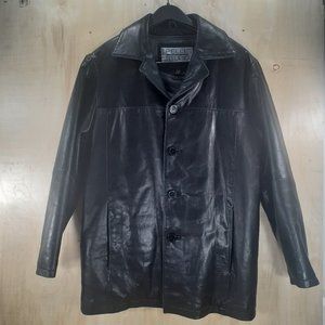 PELLE STUDIO Wilsons Women Jacket Small Black VINTAGE Button Up Collar and Liner
